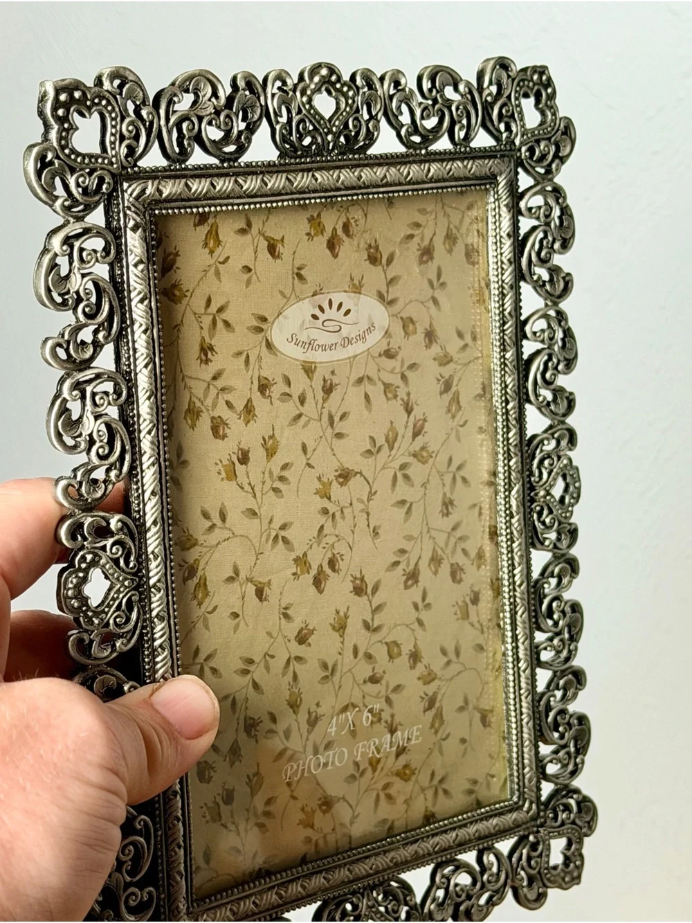 Vintage Ornate Silver Decorative Photo Frame - Silver